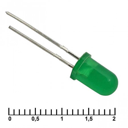Светодиоды 5 mm green 30 mCd   20